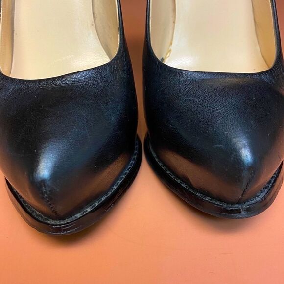 Guess Platform Stiletto Black Leather Heels Pumps Size 7 - Picture 5 of 8